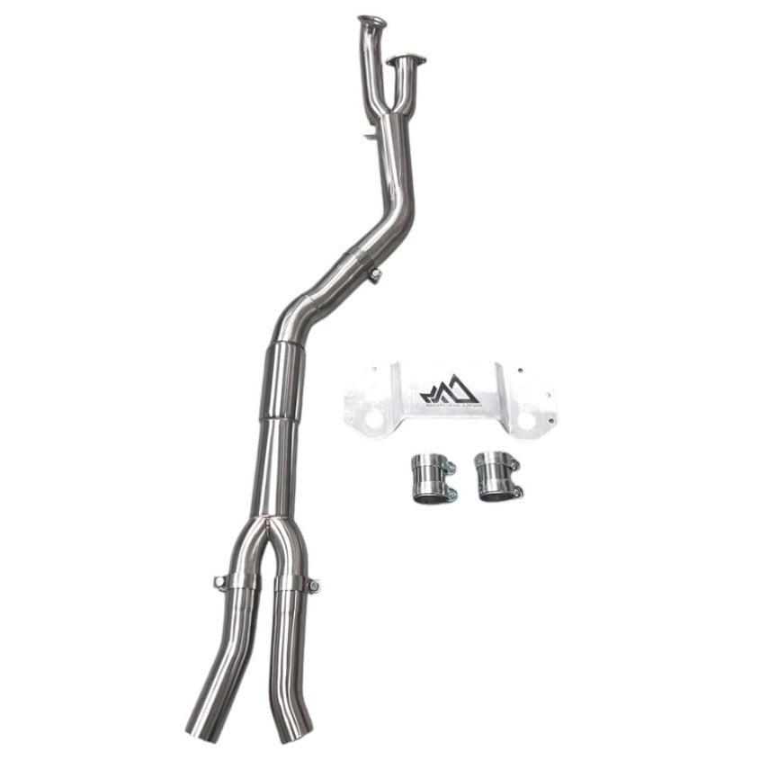 MAD BMW G8x M3 M4 S58 Resonated Single Midpipe (Brace Included)