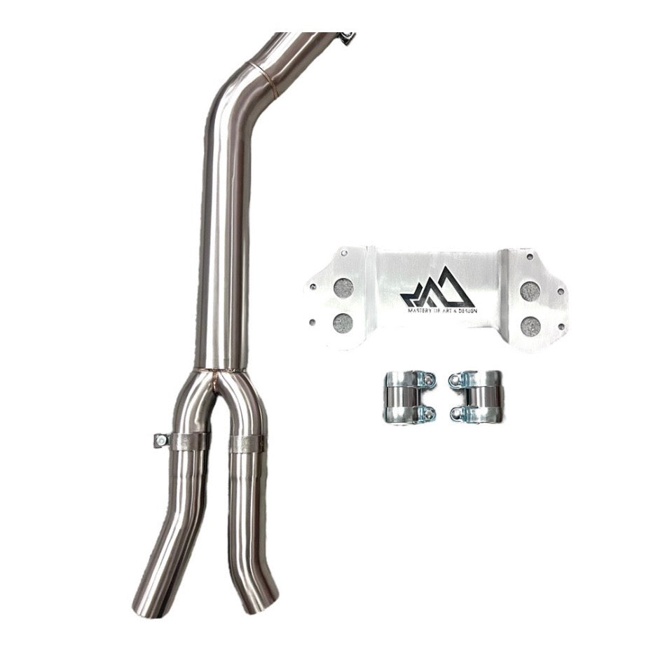 MAD BMW G8x M3 M4 S58 Non-Resonated Single Midpipe (Brace Included)