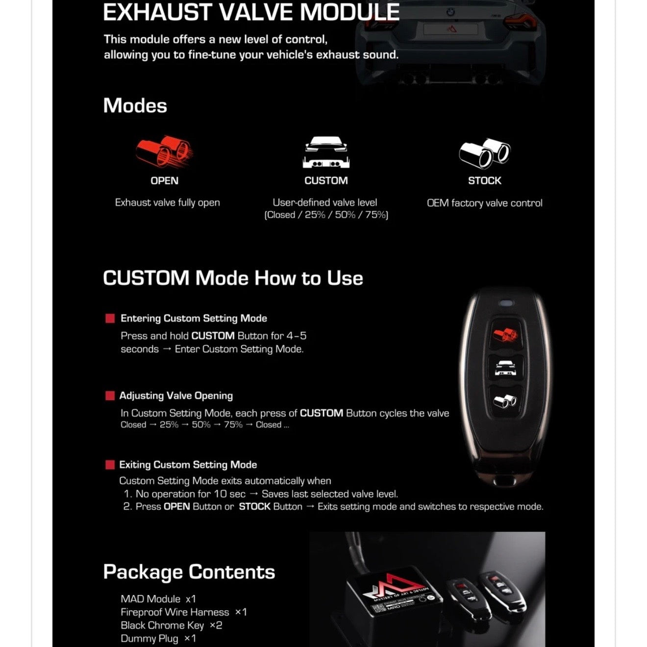 MAD BMW SUPRA MINI PLUG & PLAY EXHAUST VALVE CONTROLLER