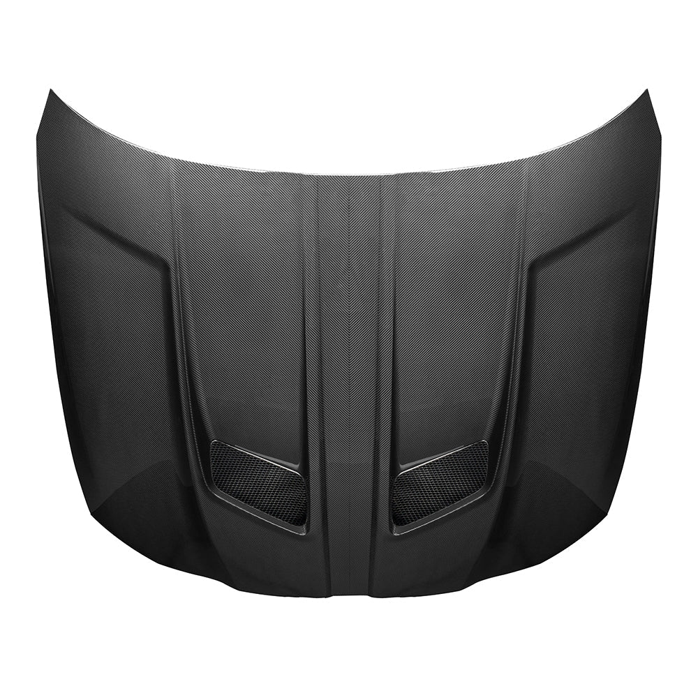 SOOQOO BMW M3 G80 M4 G82 VENTED HOOD IN PREPREG CARBON FIBER