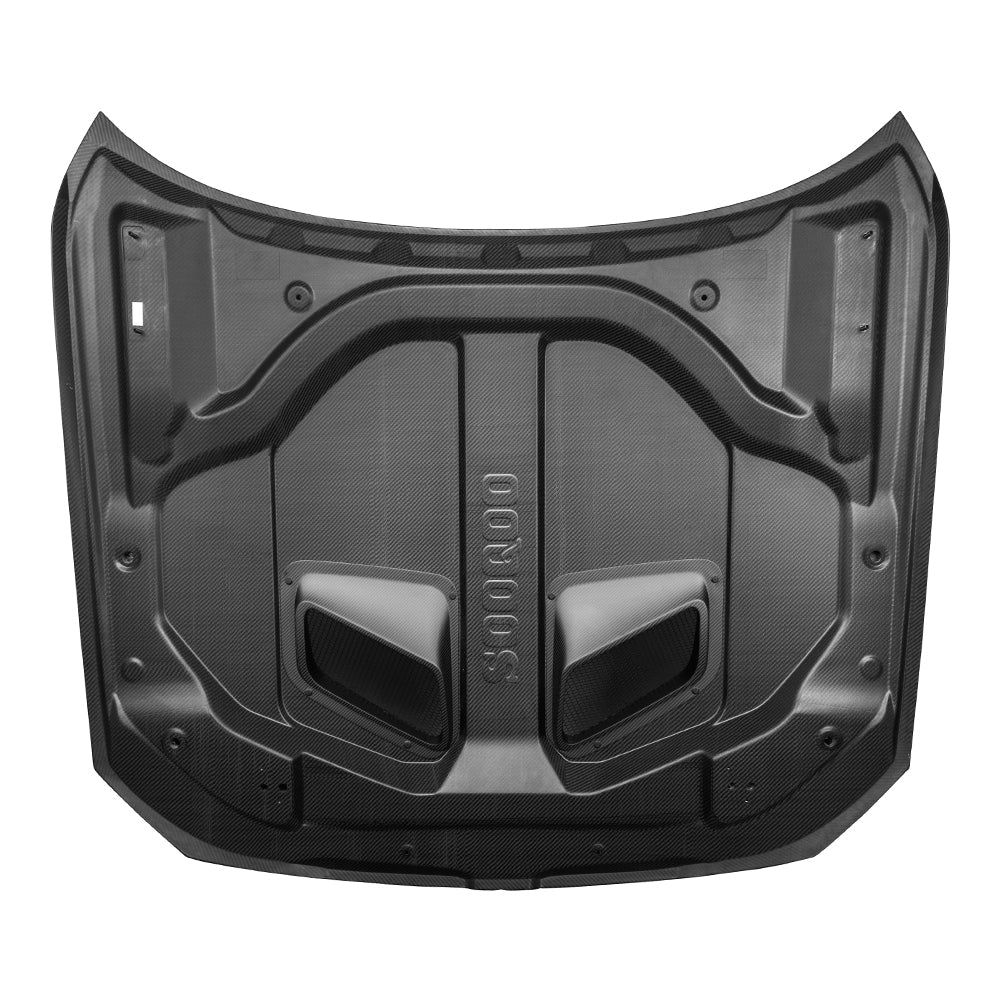 SOOQOO BMW M3 G80 M4 G82 VENTED HOOD IN PREPREG CARBON FIBER