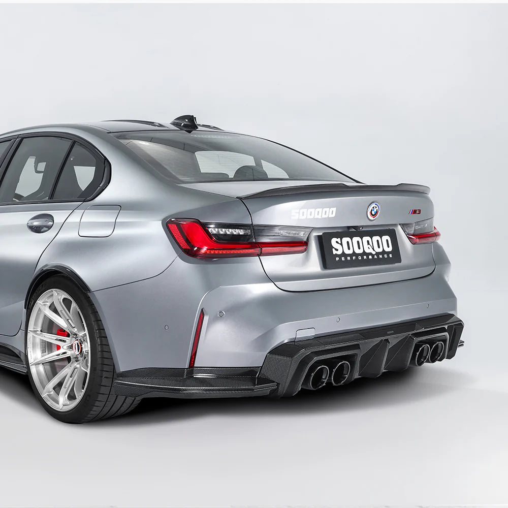 SOOQOO V2 BMW M3 G80 G81 Rear Diffuser In Prepreg Carbon Fiber T-519A & T-517