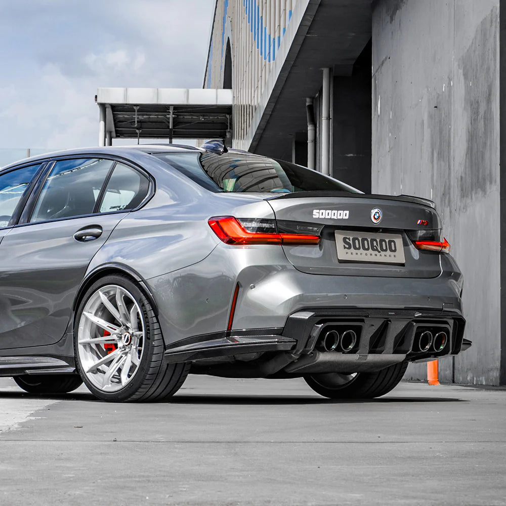 SOOQOO V2 BMW M3 G80 G81 Rear Diffuser In Prepreg Carbon Fiber T-519A & T-517